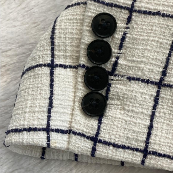 White and Black Windowpane J. Crew Blazer - Picture 8 of 9